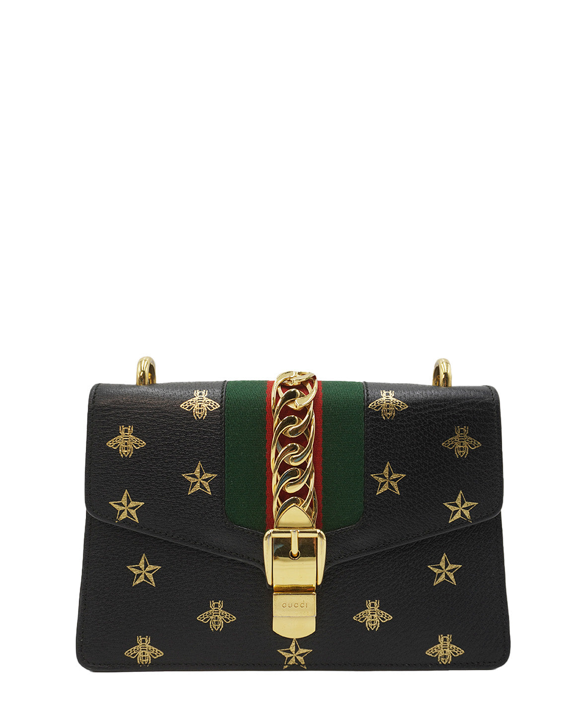 Small Sylvie Bee Star Shoulder Bag Black