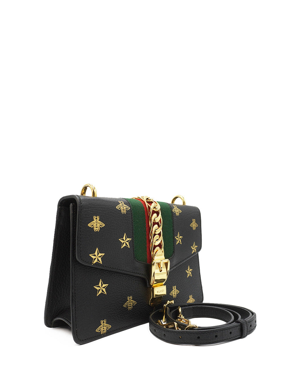 Small Sylvie Bee Star Shoulder Bag Black