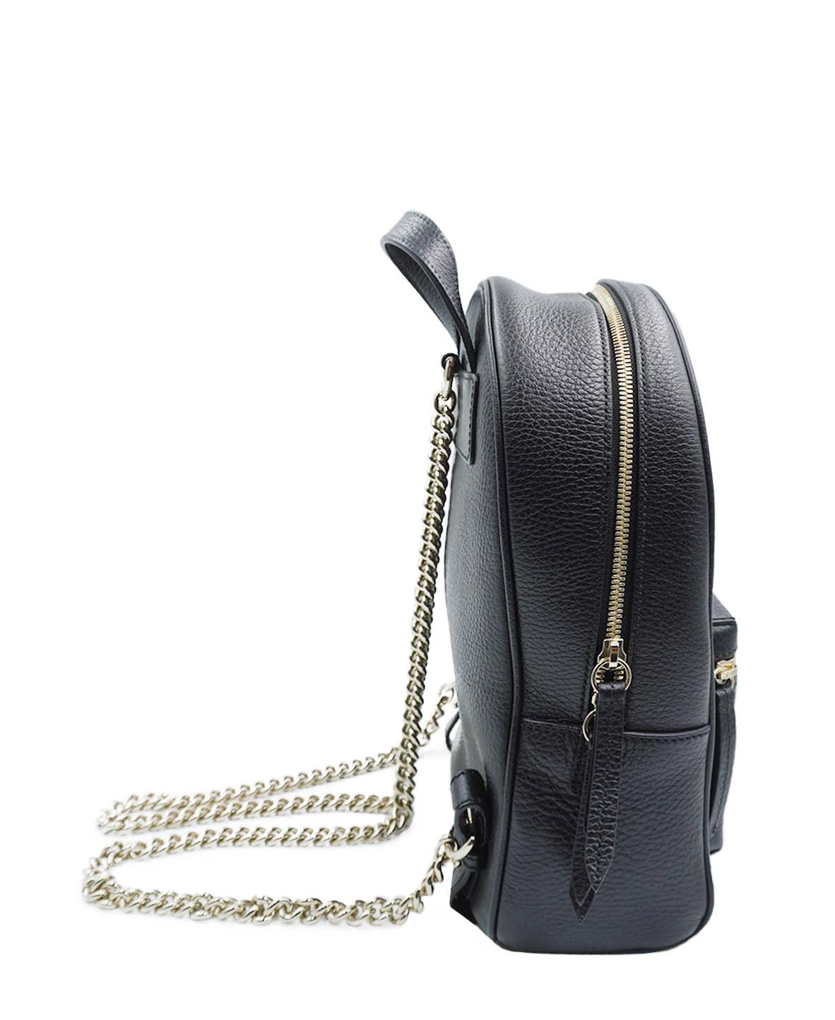 Soho Chain Backpack Leather Black