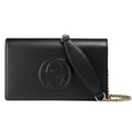 Gucci Soho Wallet on Chain Black Leather Cross Body Clutch Bag