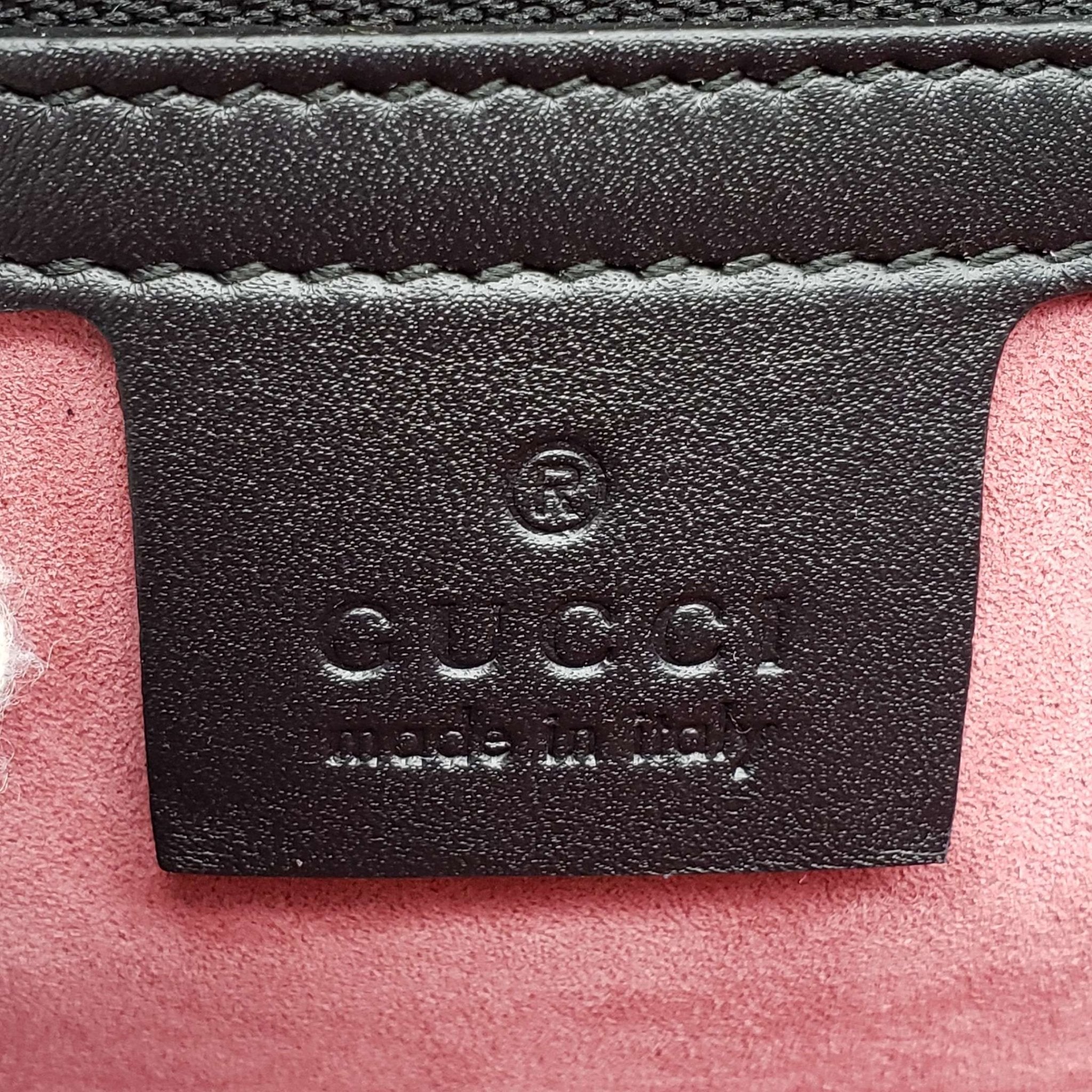 Gucci Sylvie Black Satin and Crystal Vintage Web Shoulder Bag