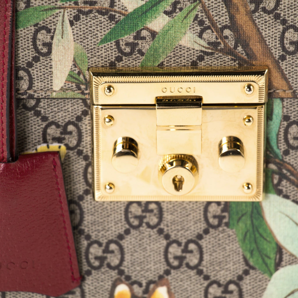 Gucci GG Supreme Tian Padlock Top Handle Bag
