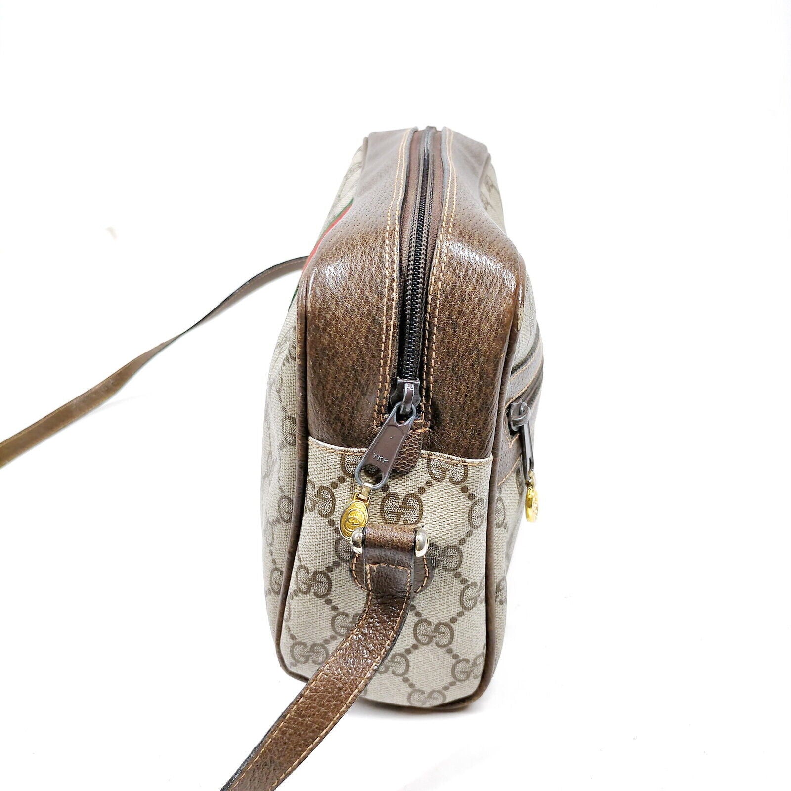 Gucci Vintage Sherry Line Brown PVC Shoulder Bag