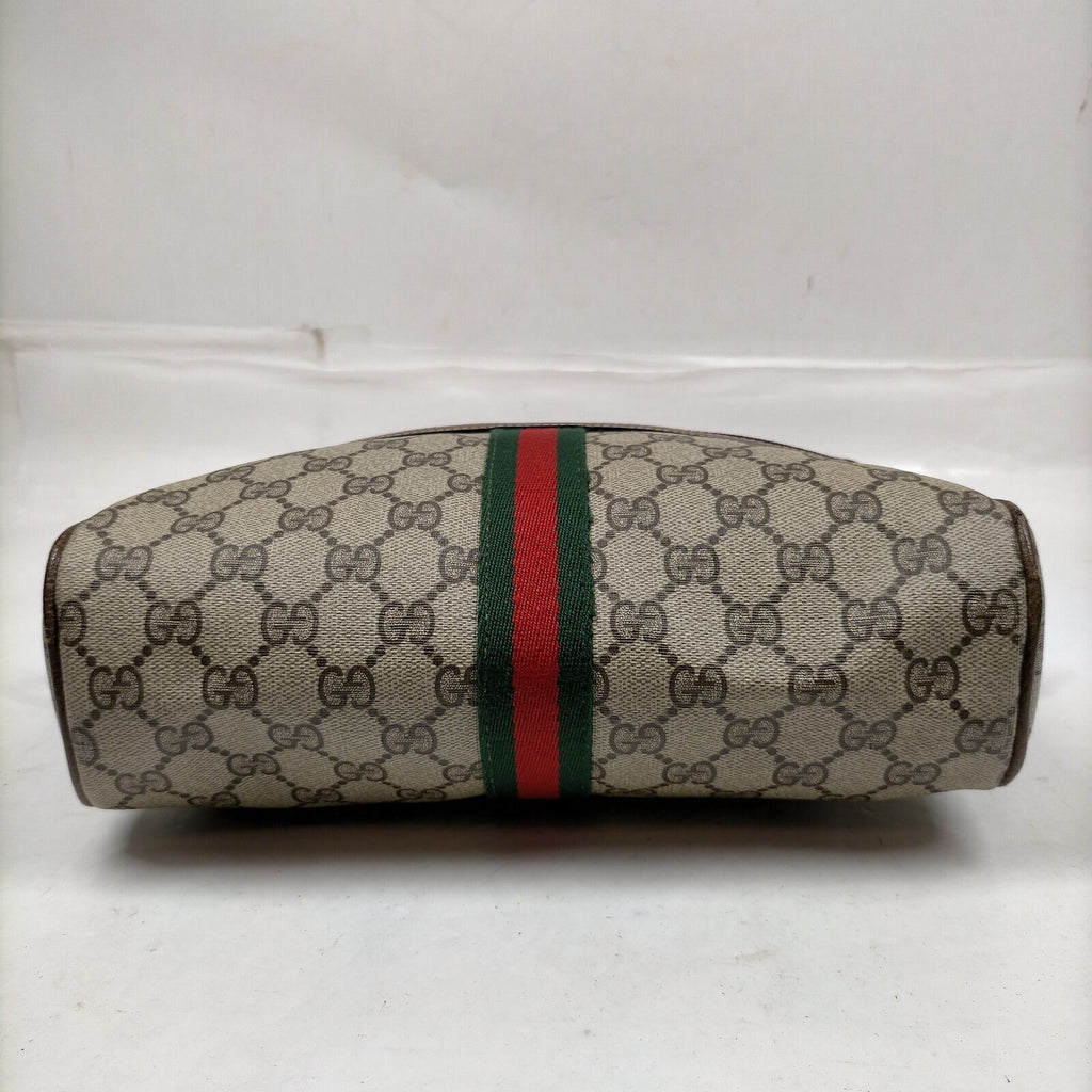 Gucci Vintage Sherry Line Brown PVC Shoulder Bag