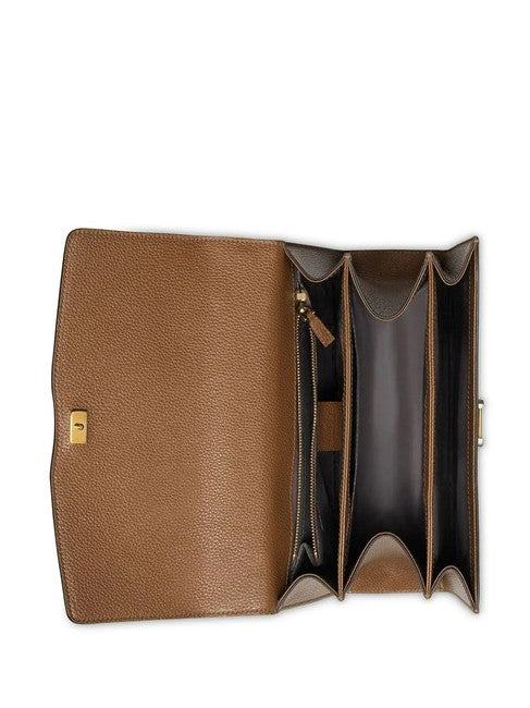 Gucci Women Zumi Small Brown Textured Leather Shoulder Bag