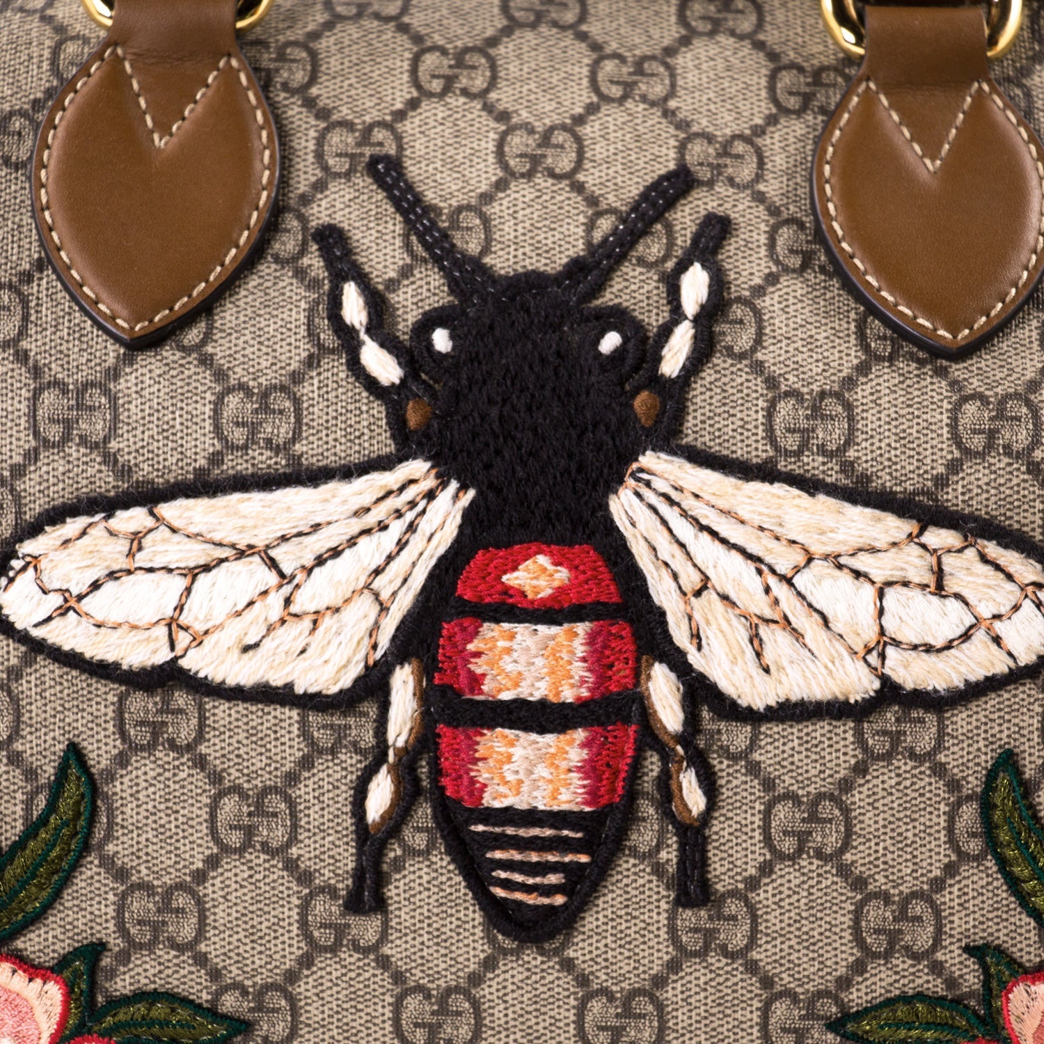 Gucci GG Supreme Embroidered Boston Bag