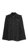 GUCCI GG Supreme Cape Wool Black White
