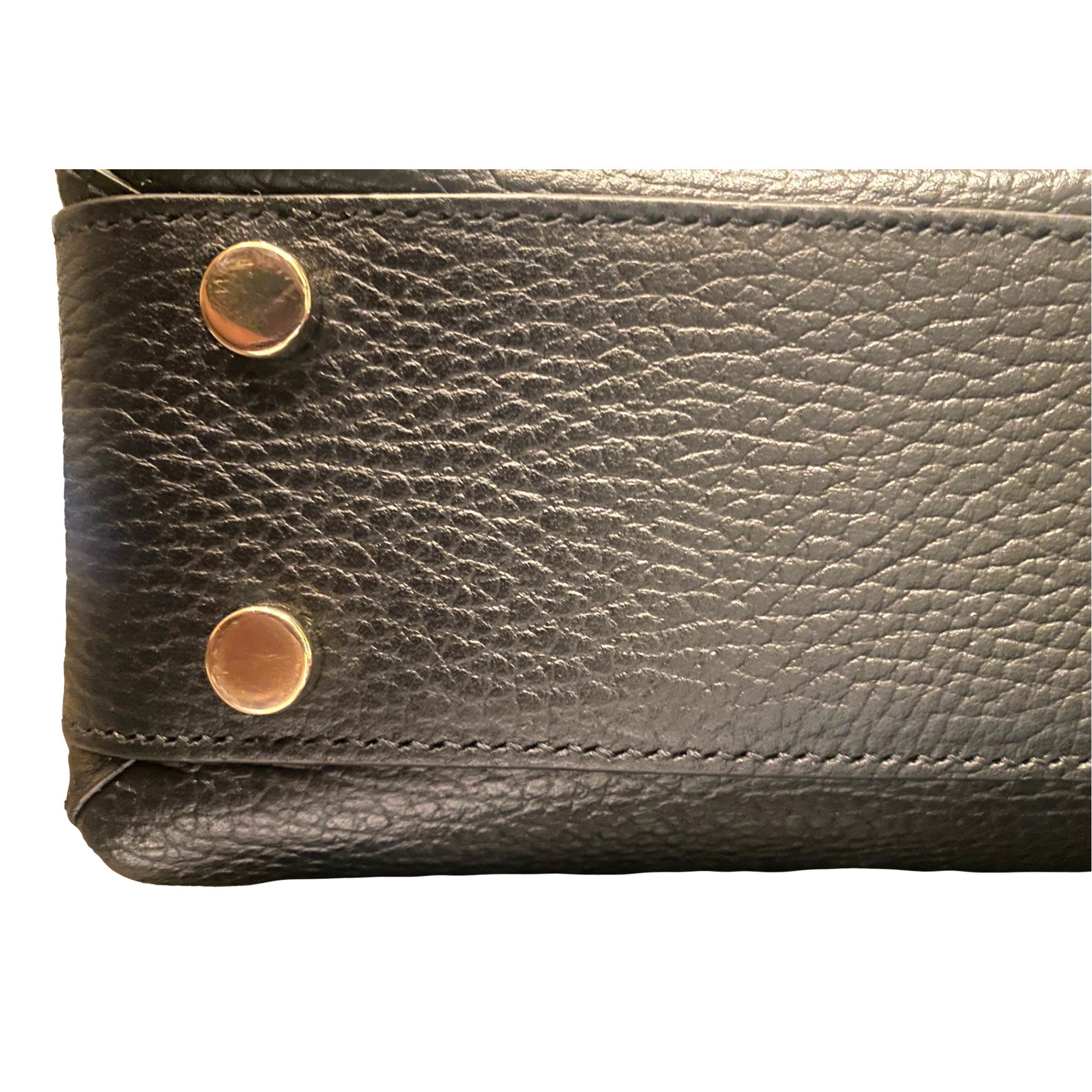 Gucci Interlocking G Black Calf Leather Chain Crossbody Bag