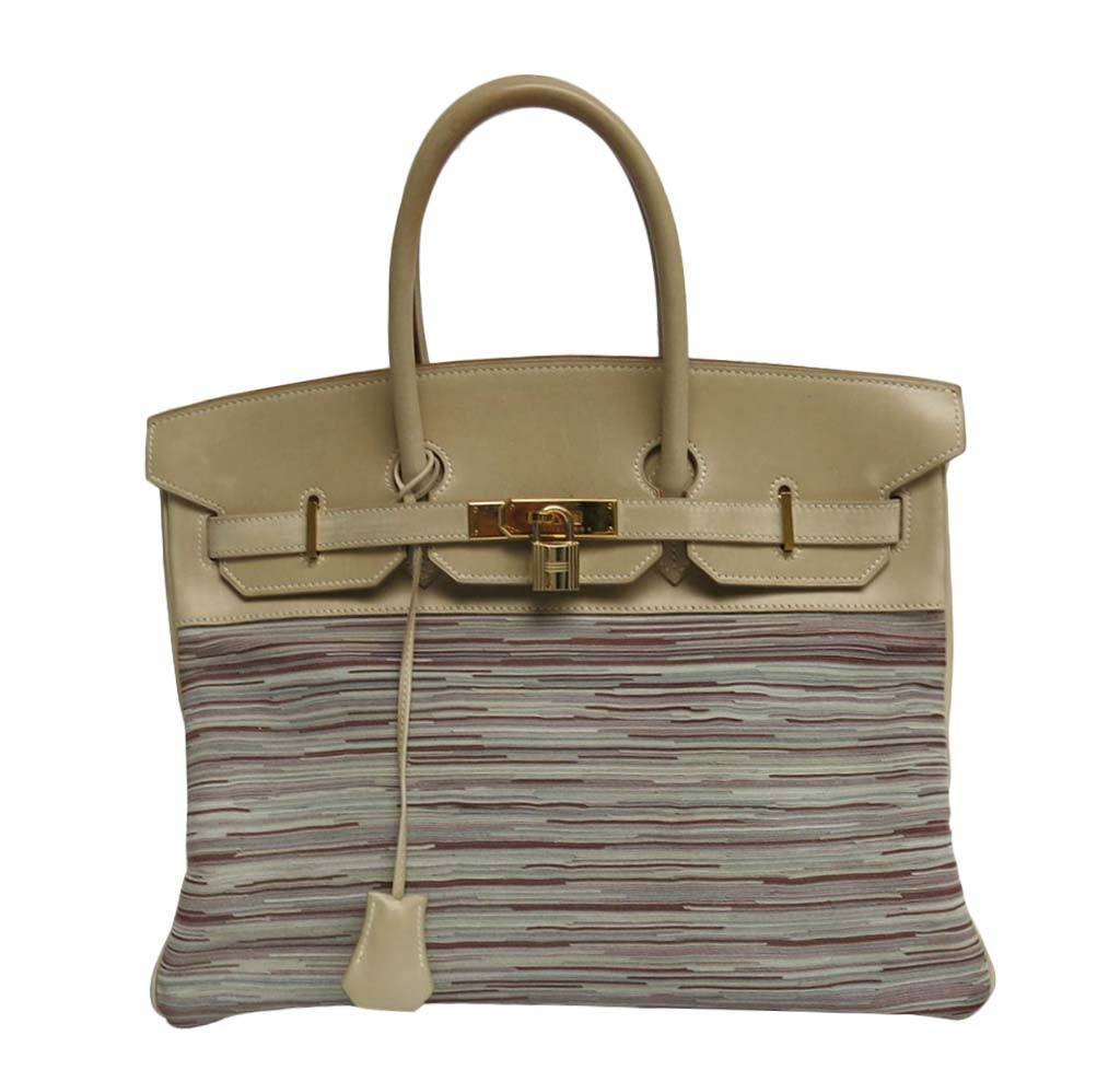 HermÃƒÆ’Ã‚Â¨s Birkin 35 Beige Vibrato Bag GHW
