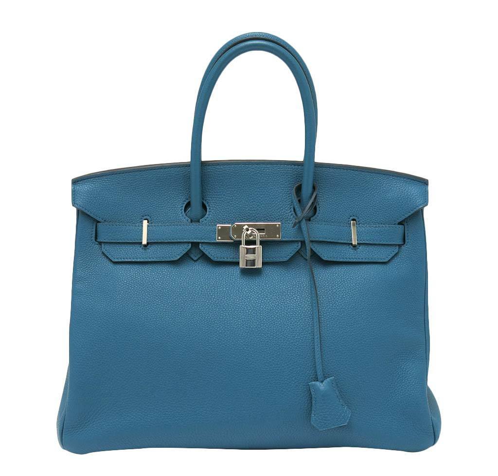 HermÃƒÆ’Ã‚Â¨s Birkin 35 Cobalt Togo Bag PHW