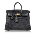 HermÃƒÆ’Ã‚Â¨s Birkin 25 Noir Alligator Bag GHW