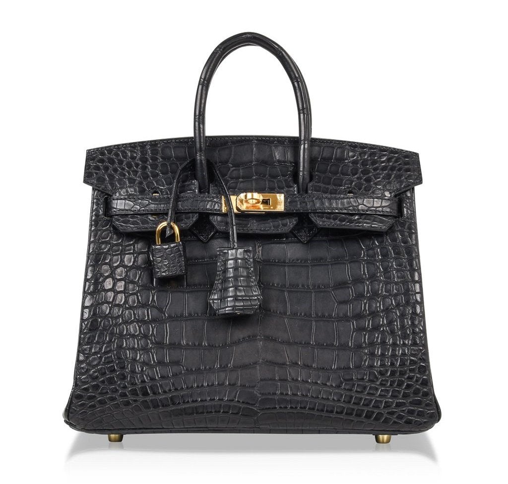 HermÃƒÆ’Ã‚Â¨s Birkin 25 Noir Alligator Bag GHW