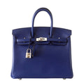 HermÃƒÆ’Ã‚Â¨s Birkin 25 Bleu Saphir Bag Swift Palladium