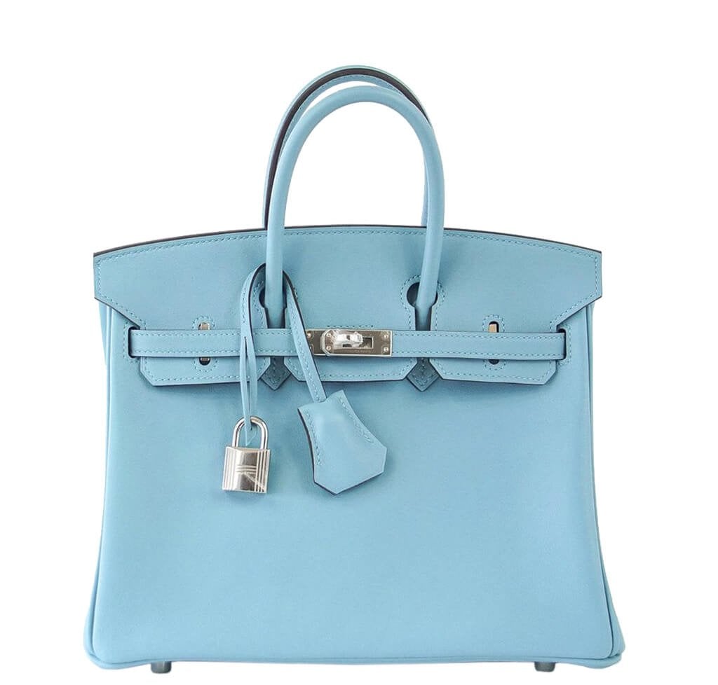 HermÃƒÆ’Ã‚Â¨s Birkin 25 Bag Bleu Saint Cyr
