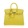 Hermes Birkin 25 Bag Lime Matte Alligator with Palladium Hardware