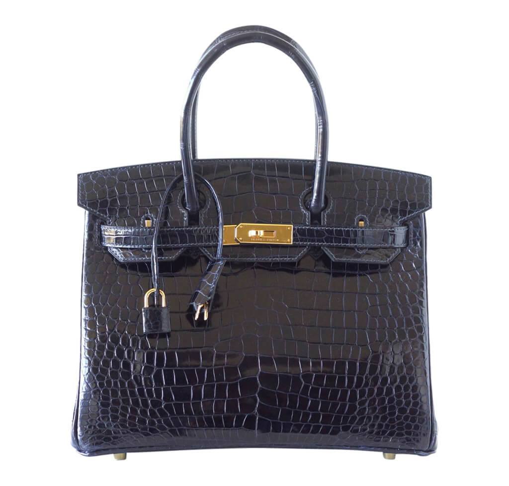 HermÃƒÆ’Ã‚Â¨s Birkin 30 Bleu Marine Porosus Crocodile Bag