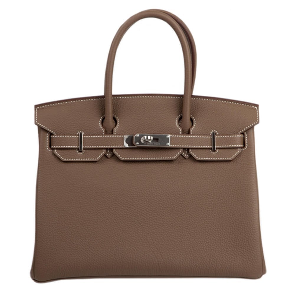 HermÃƒÆ’Ã‚Â¨s Togo Birkin 30 Bag Etoupe PHW
