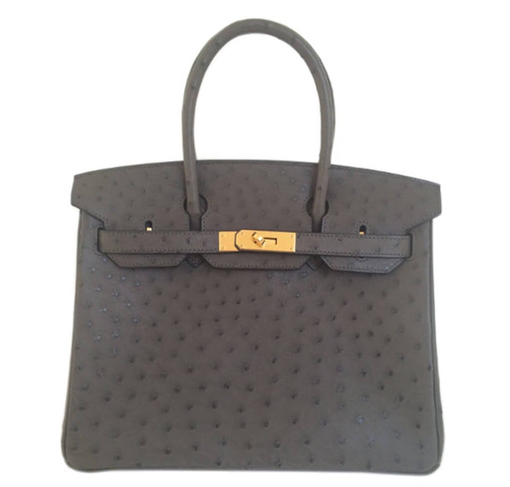 HermÃƒÆ’Ã‚Â¨s Birkin 30 Ostrich Graphite Bag