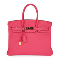 Hermes Birkin 35 Bag Rose Lipstick Pink Togo Gold Hardware
