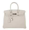 Hermes Birkin 35 Bag Beton Clemence Palladium Hardware