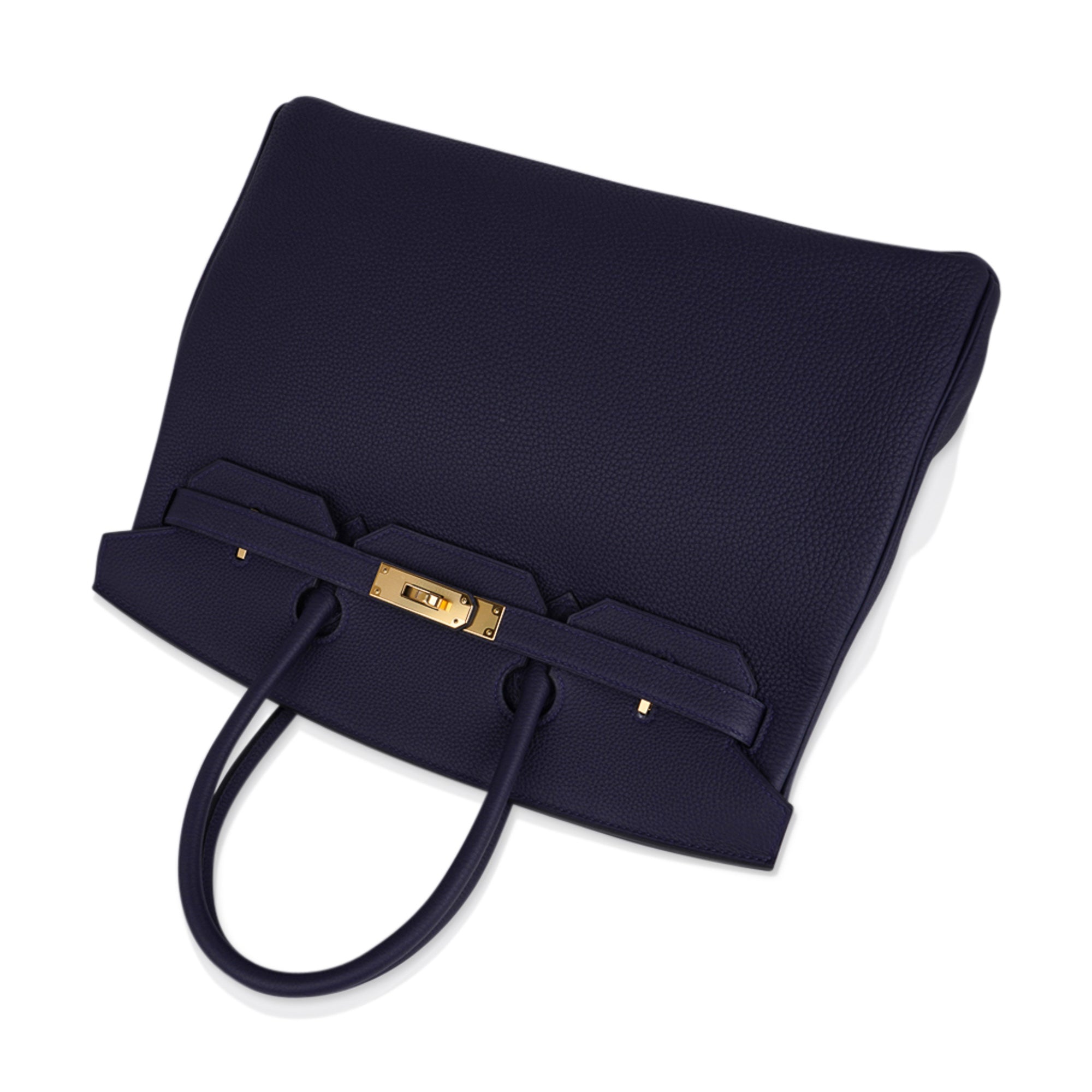 Hermes Birkin 35 Bag Blue Nuit Gold Hardware Togo Leather