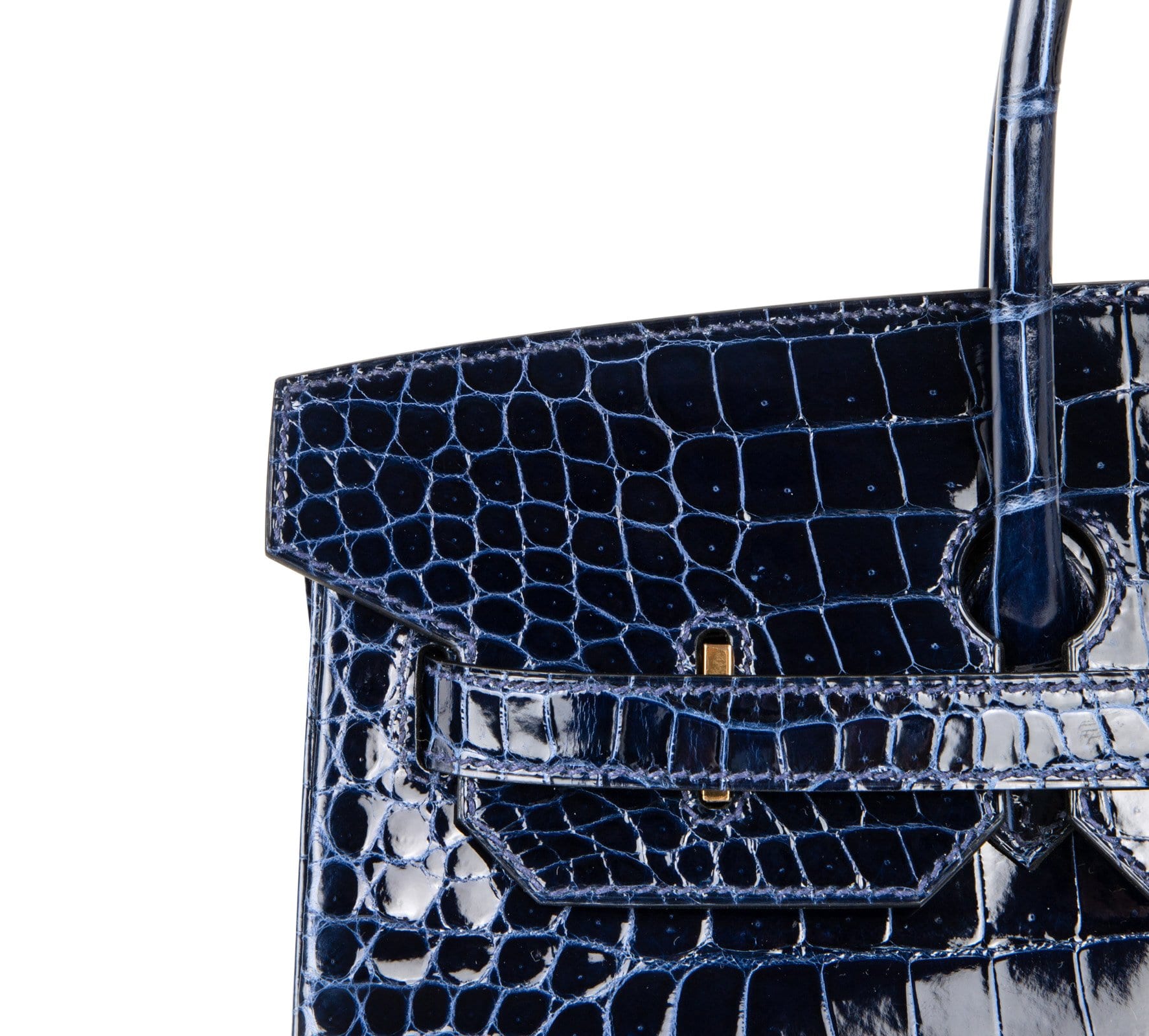Hermes Birkin 35 Bag Blue Sapphire Porosus Crocodile Gold Hardware New