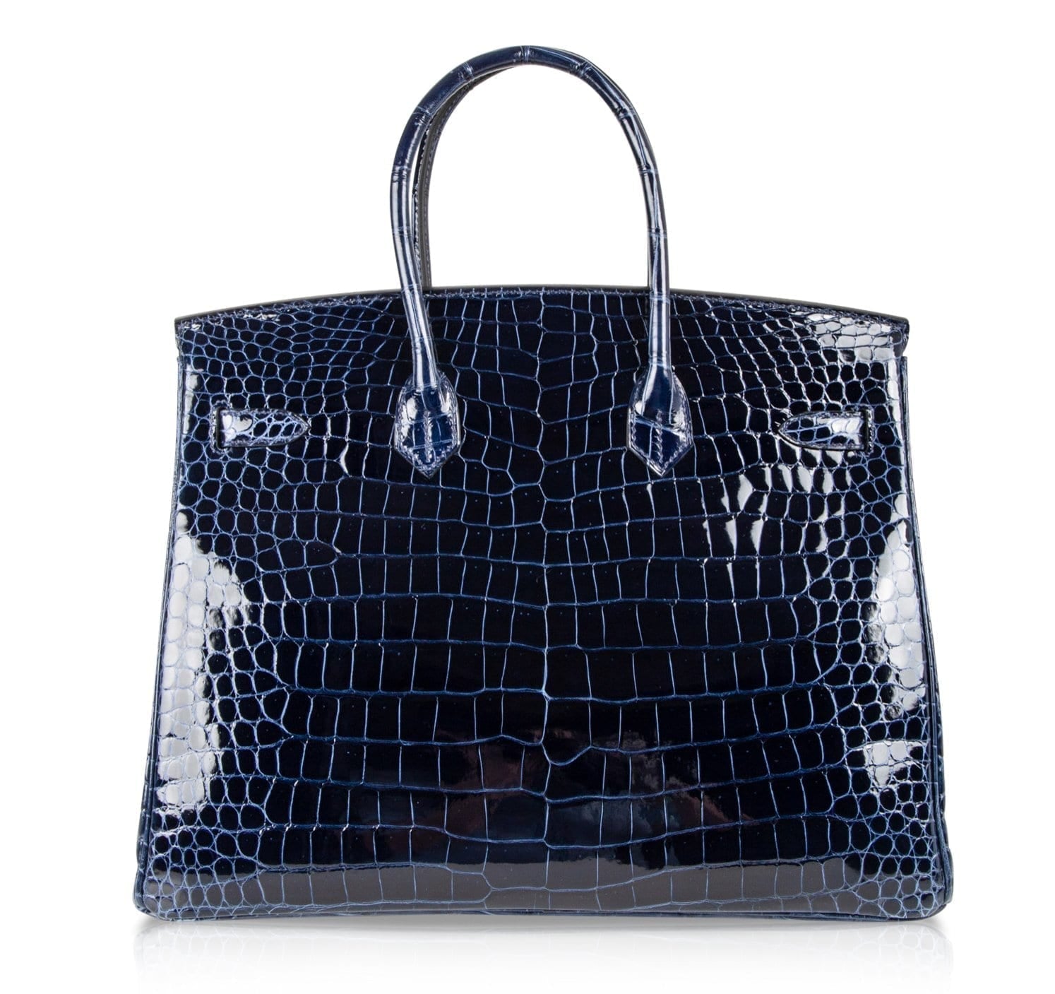 Hermes Birkin 35 Bag Blue Sapphire Porosus Crocodile Gold Hardware New