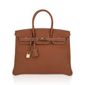 Hermes Birkin 35 Bag Gold Togo Leather with Gold Hardware
