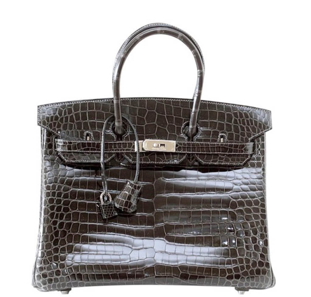 HermÃƒÆ’Ã‚Â¨s Birkin 35 Bag Graphite Porosus Crocodile