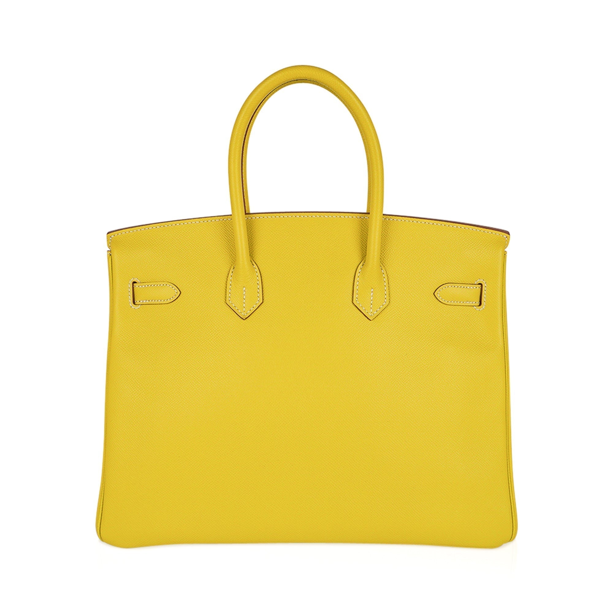 Hermes Birkin 35 Lime Candy Limited Edition Bag Epsom Palladium