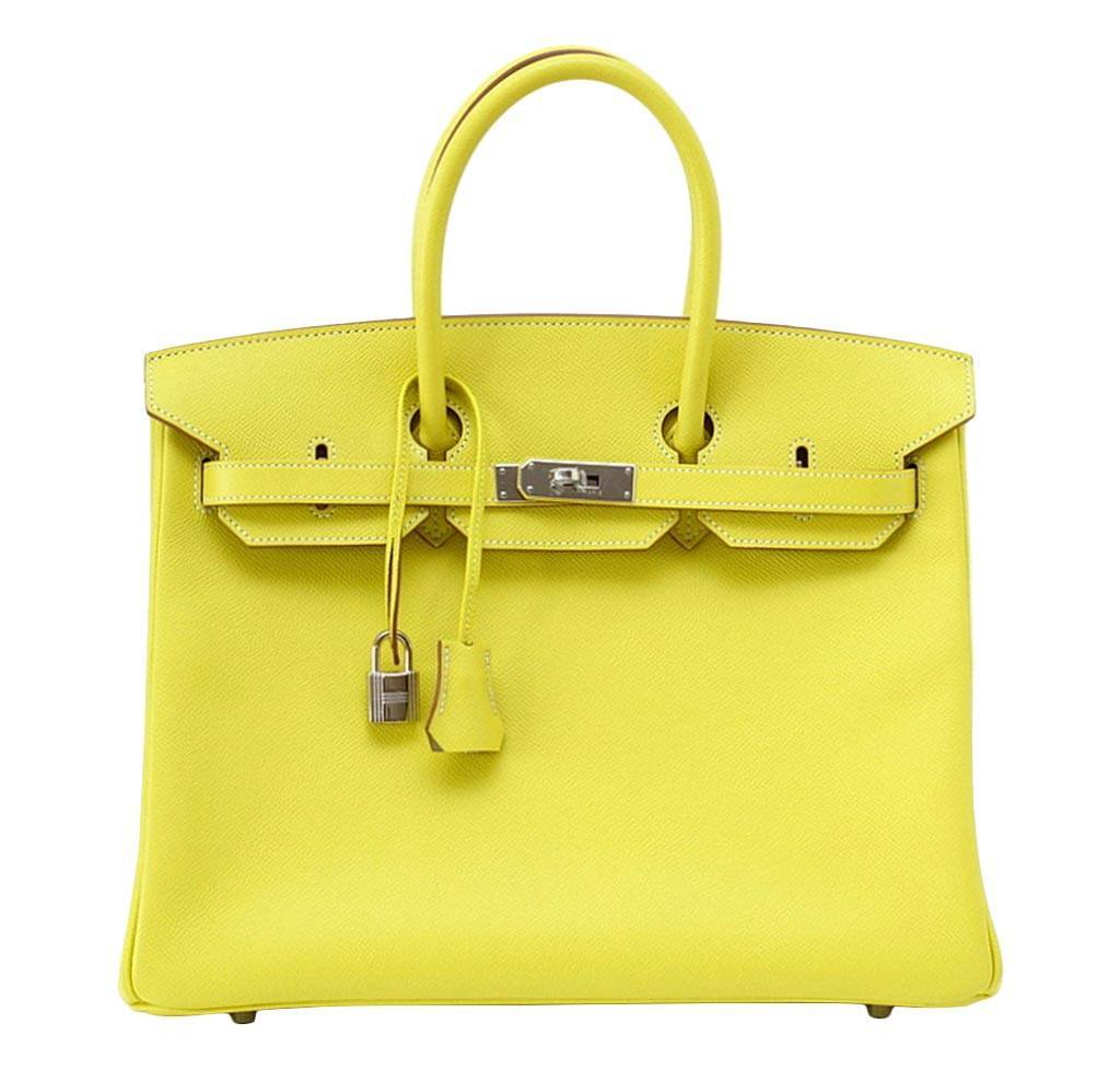 HermÃƒÆ’Ã‚Â¨s Lime Candy Series Birkin 35 Limited Edition Bag