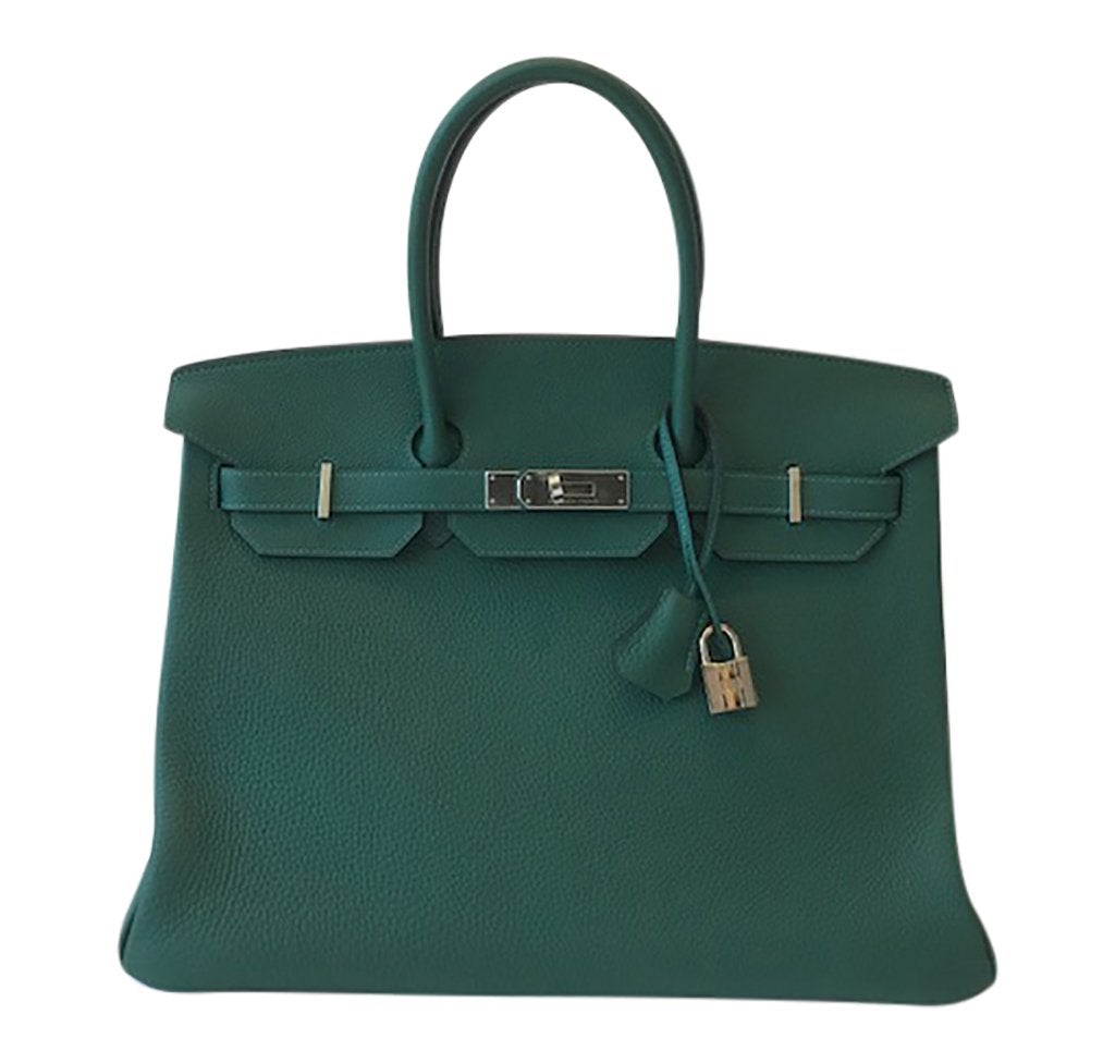 HermÃƒÆ’Ã‚Â¨s Togo Birkin 35cm Bag Malachite PHW
