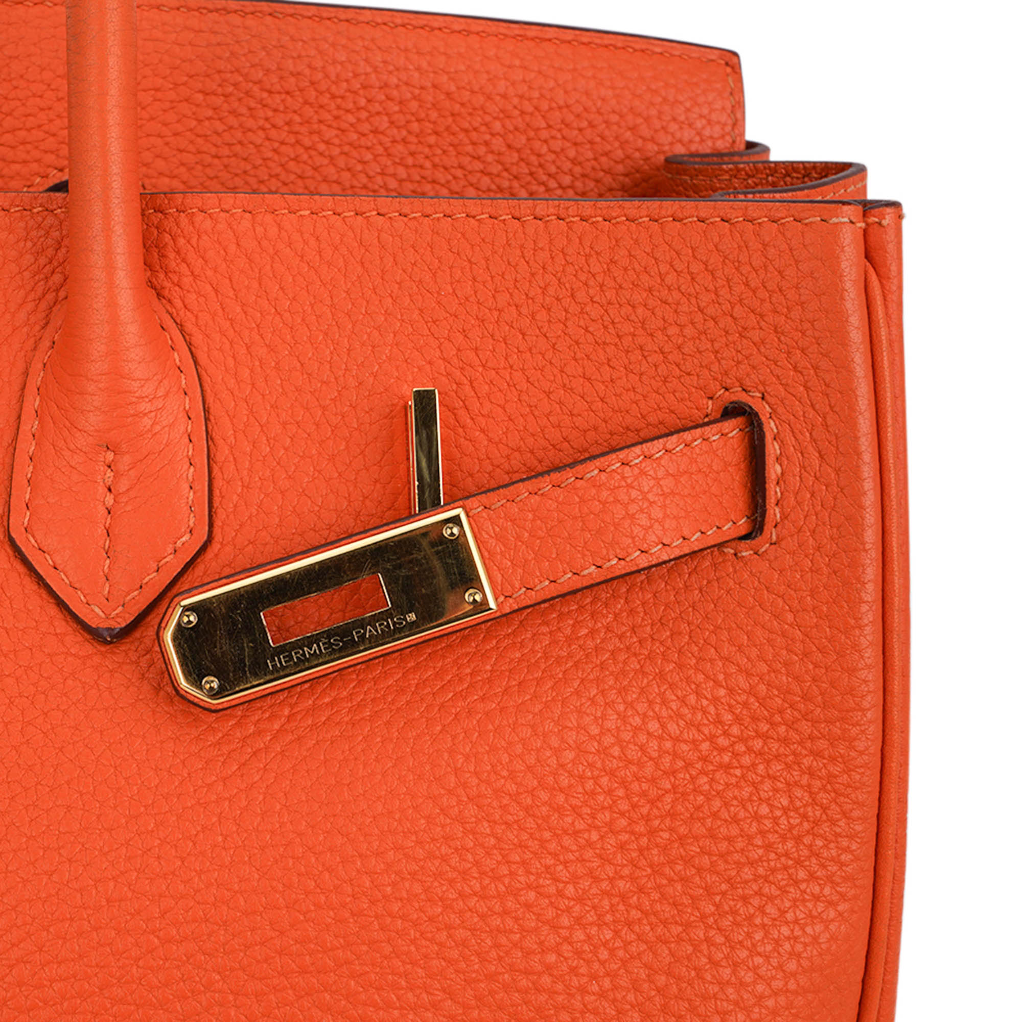Hermes Birkin 35 Bag Orange Togo Leather with Gold Hardware