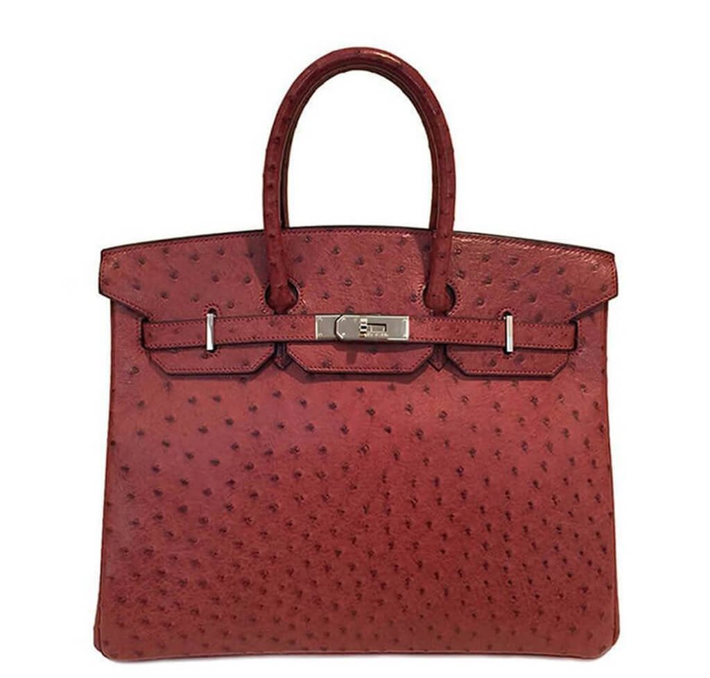 HermÃƒÆ’Ã‚Â¨s Ostrich Birkin 35 Rouge H Bag