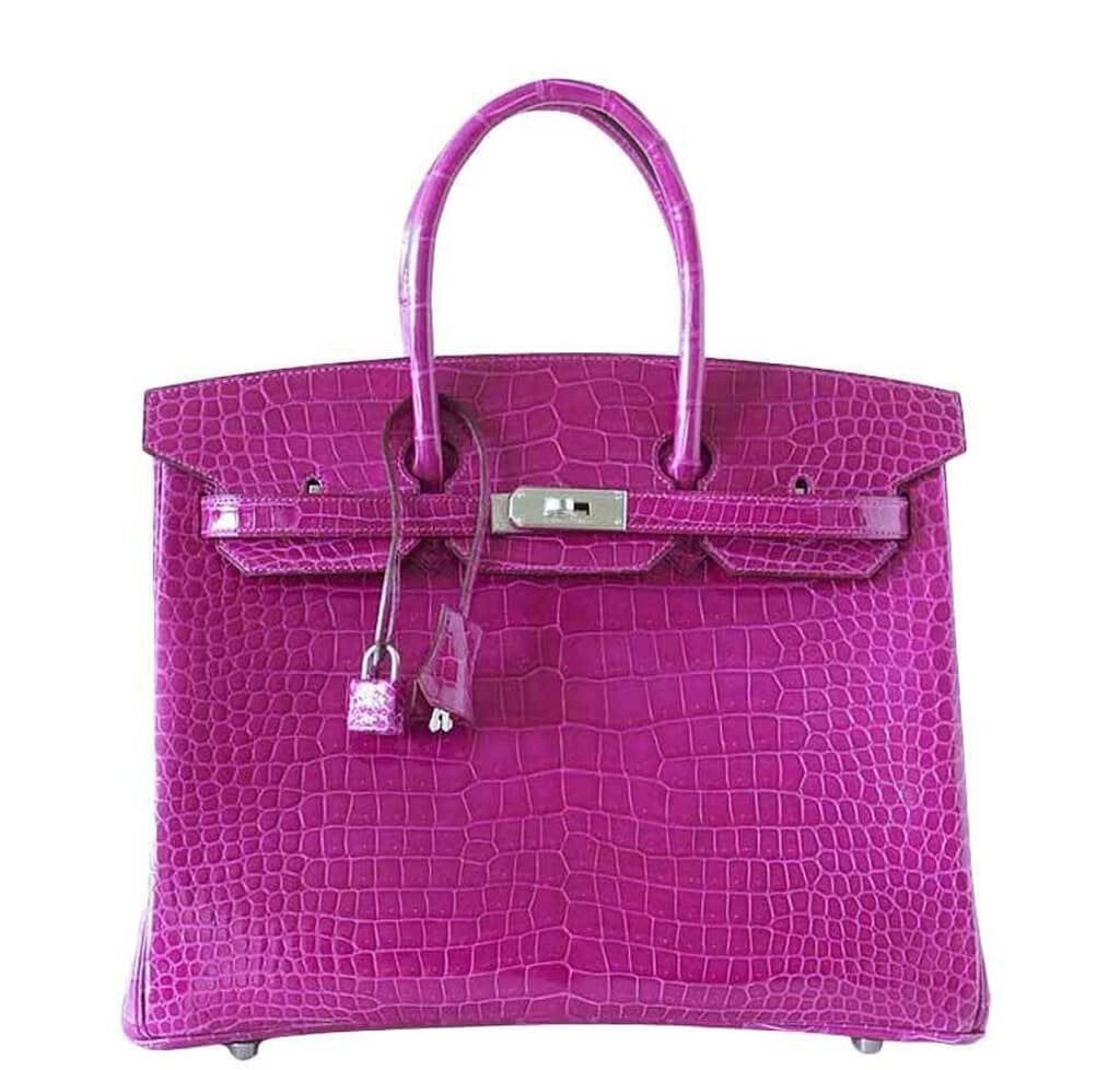 HermÃƒÆ’Ã‚Â¨s Birkin 35 Rose Scheherazade Crocodile Bag