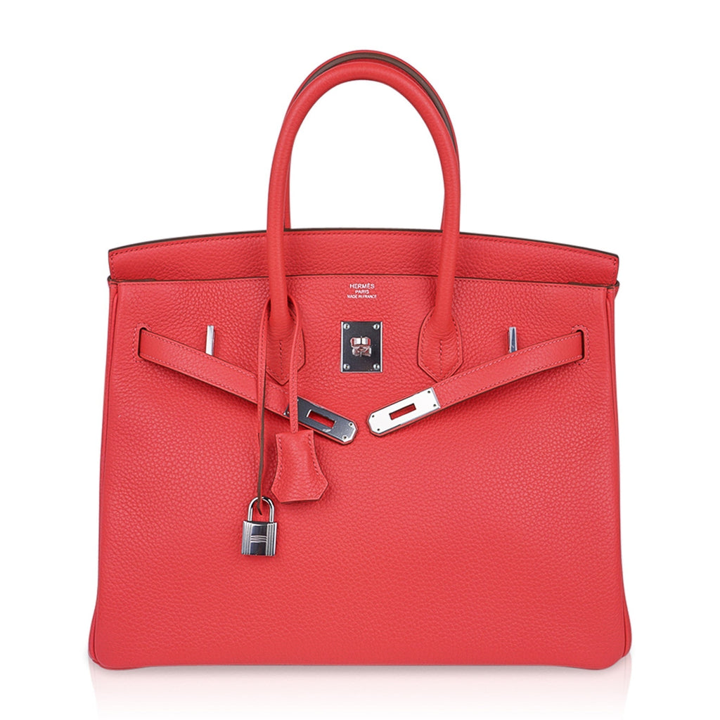 Hermes Birkin 35 Bag Rose Jaipur Clemence Leather with Palladium Hardware