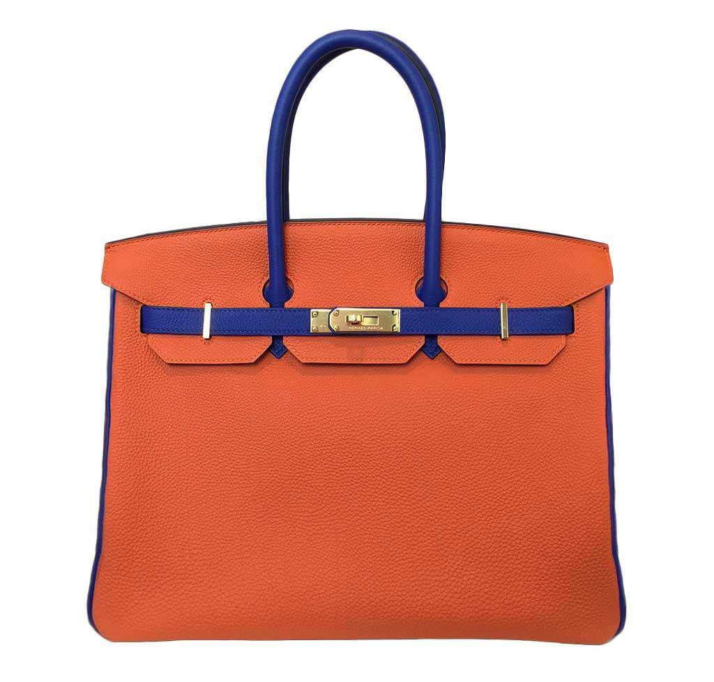 HermÃƒÆ’Ã‚Â¨s Birkin 35 Blue Orange - Special Order HSS Bag