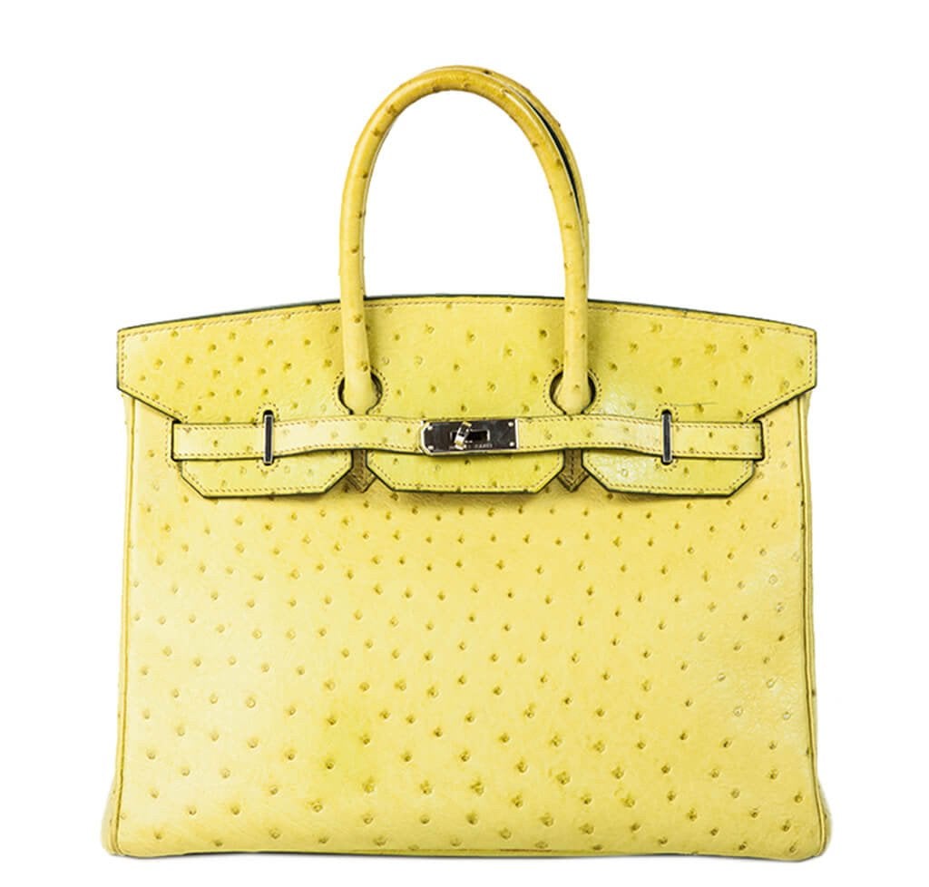 HermÃƒÆ’Ã‚Â¨s Ostrich Birkin 35 Vert Anis Bag