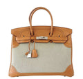 HermÃƒÆ’Ã‚Â¨s Birkin Ghillies 35 Bag Barenia Toile