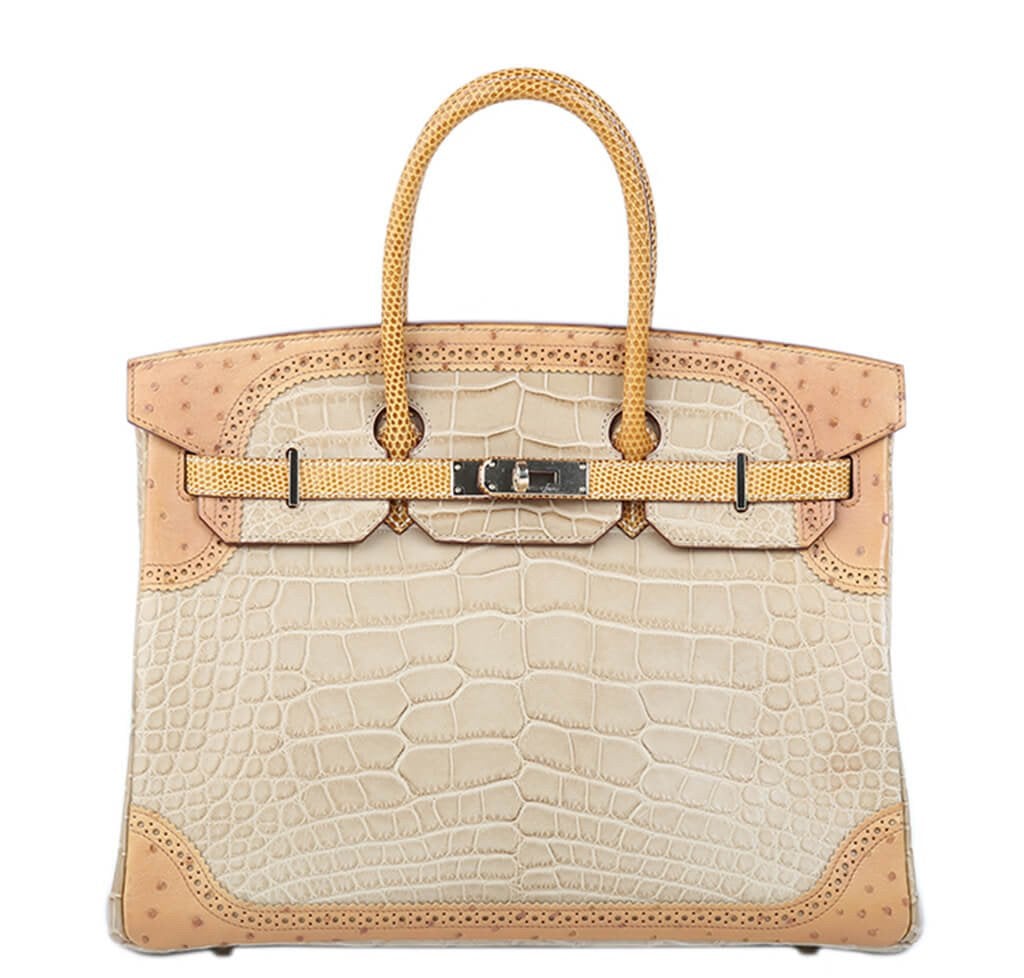 HermÃƒÆ’Ã‚Â¨s Ghillies Birkin 35 Tri-Color Alligator Bag