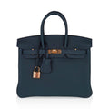Hermes Special Order HSS Birkin 25 Bag Vert Cypress Togo Leather with Rose Gold Hardware