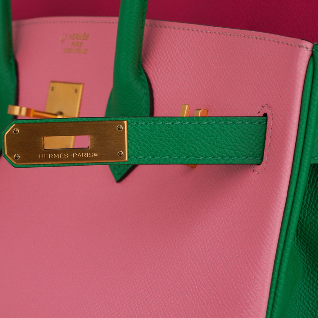Hermes Birkin 35 HSS Bag Rose Confetti/Rose Tyrien/Bamboo Brushed Gold Hardware