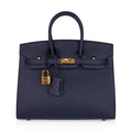 Hermes Birkin 25 Sellier Bag Bleu Indigo Gold Hardware Epsom Leather New w/Box