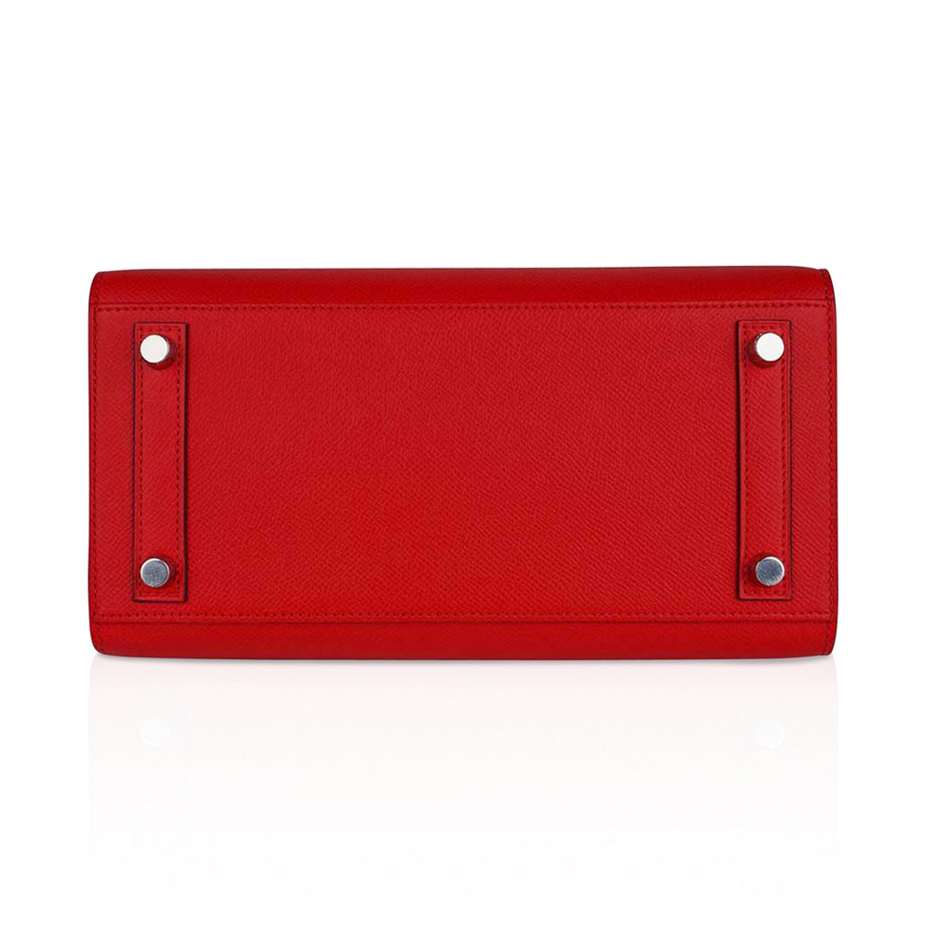 Hermes Birkin 25 Bag Sellier Rouge De Couer Epsom Leather with Palladium Hardware