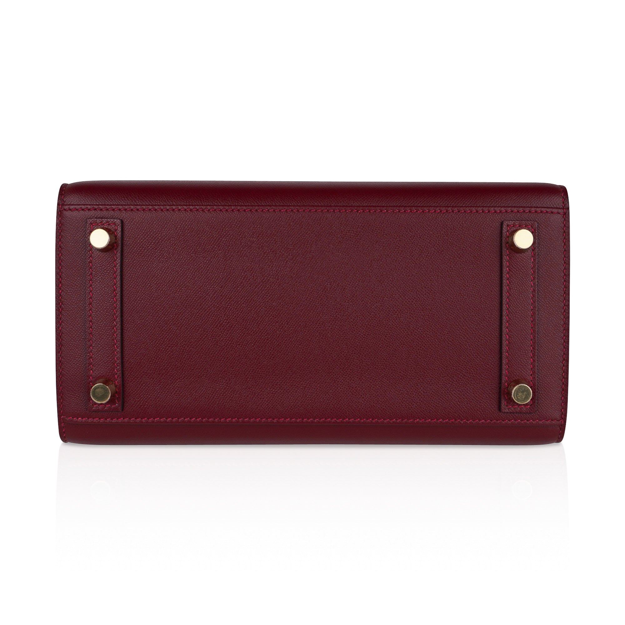 Hermes Birkin 25 Bag Sellier Rouge H Gold Hardware Veau Madame Leather