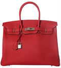 HermÃƒÆ’Ã‚Â¨s Birkin Togo Geranium Leather Tote