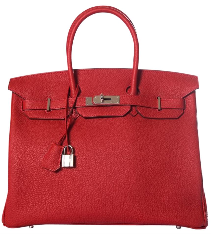 HermÃƒÆ’Ã‚Â¨s Birkin Togo Geranium Leather Tote