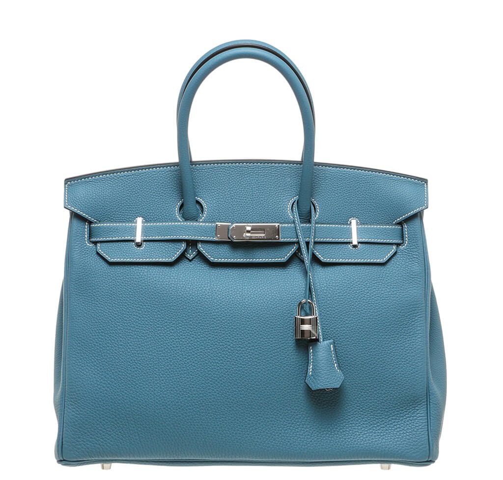 HermÃƒÆ’Ã‚Â¨s Birkin 35 Bag Blue Jean Togo
