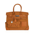 Hermes Limited Edition Birkin 35 Bag Cargo Sesame Toile Goeland & Swift Leather with Palladium Hardware