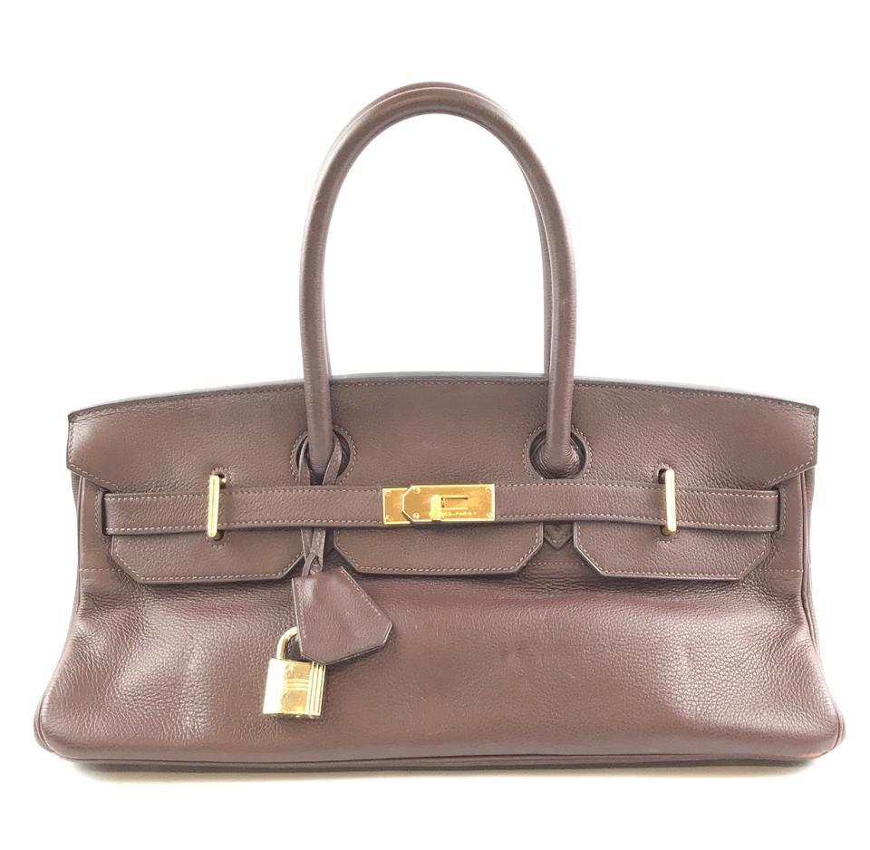 HermÃƒÆ’Ã‚Â¨s JPG Shoulder Birkin Rare Limited Edition Hand Tote Brown Clemence Leather Satchel